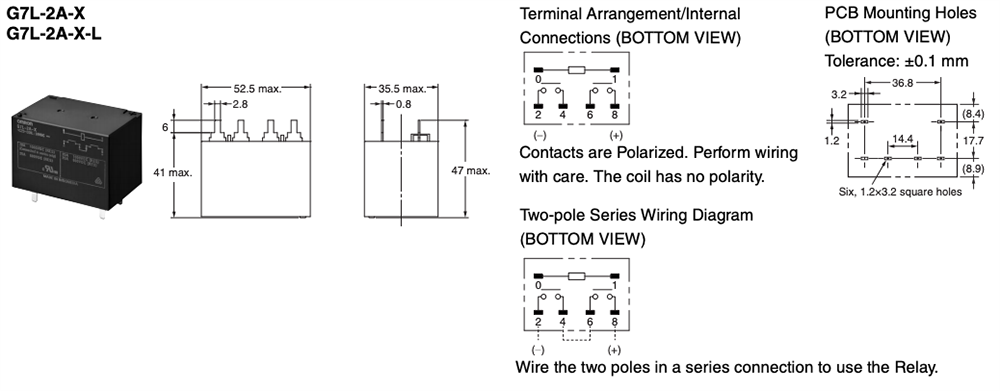 Omron Electronics G7L-X PCB Power Relays